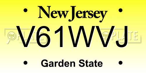 V61WVJ New Jersey License Plate