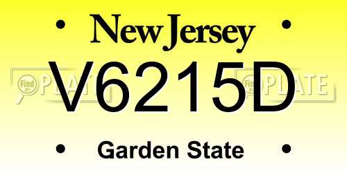 V6215D New Jersey License Plate