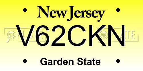 V62CKN New Jersey License Plate