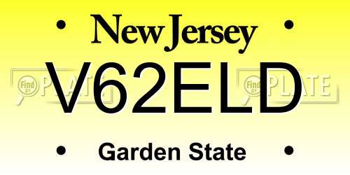 V62ELD New Jersey License Plate