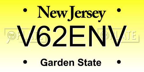 V62ENV New Jersey License Plate