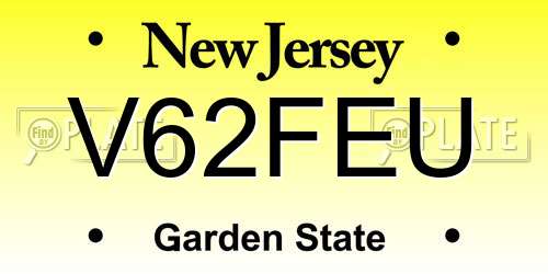 V62FEU New Jersey License Plate