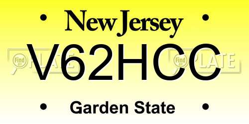 V62HCC New Jersey License Plate