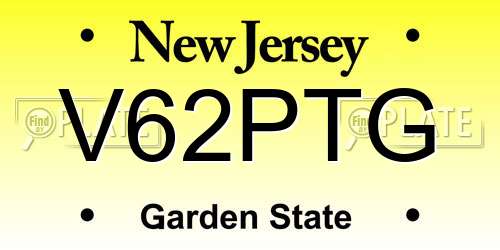 V62PTG New Jersey License Plate