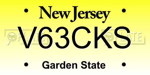 V63CKS New Jersey License Plate