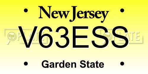 V63ESS New Jersey License Plate