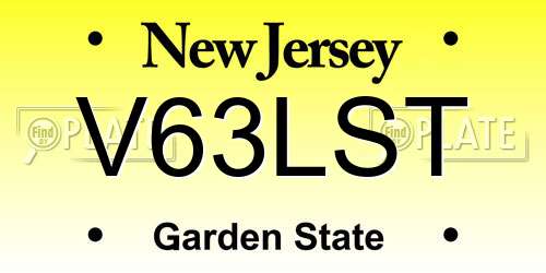 V63LST New Jersey License Plate