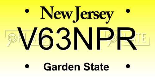 V63NPR New Jersey License Plate