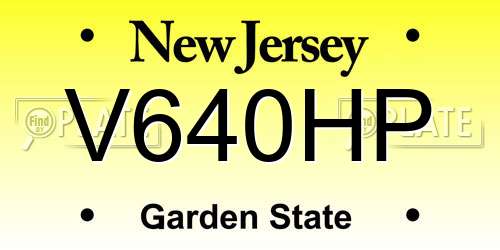 V640HP New Jersey License Plate