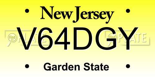 V64DGY New Jersey License Plate