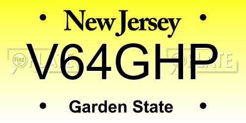 V64GHP New Jersey License Plate