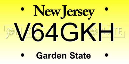 V64GKH New Jersey License Plate