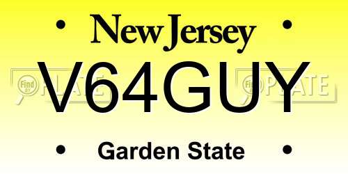 V64GUY New Jersey License Plate