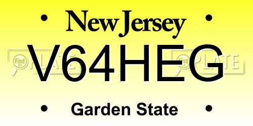 V64HEG New Jersey License Plate