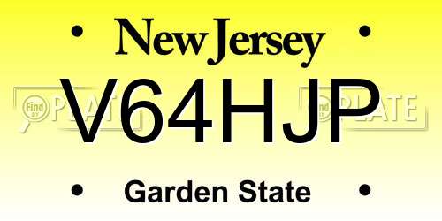 V64HJP New Jersey License Plate