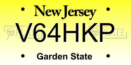 V64HKP New Jersey License Plate