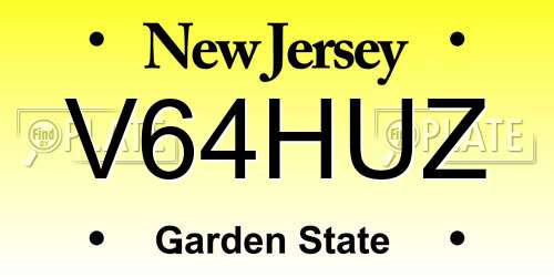 V64HUZ New Jersey License Plate
