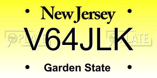 V64JLK New Jersey License Plate