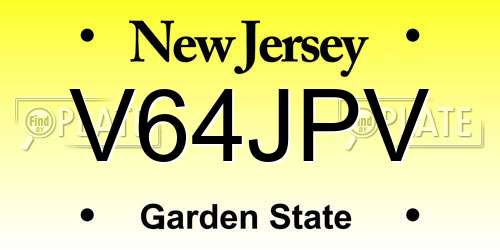 V64JPV New Jersey License Plate