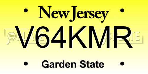 V64KMR New Jersey License Plate