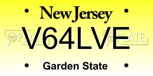 V64LVE New Jersey License Plate