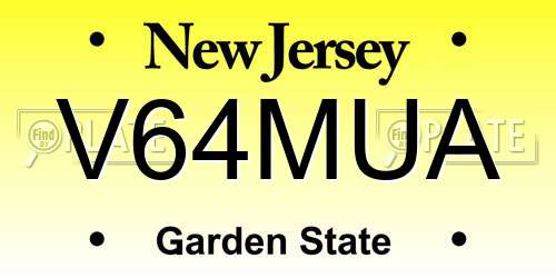V64MUA New Jersey License Plate