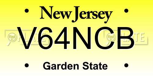V64NCB New Jersey License Plate