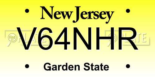V64NHR New Jersey License Plate
