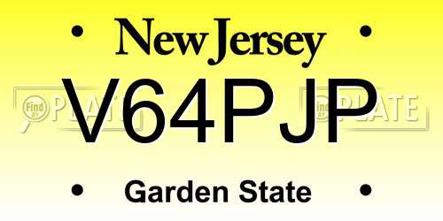 V64PJP New Jersey License Plate