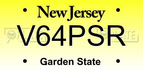 V64PSR New Jersey License Plate