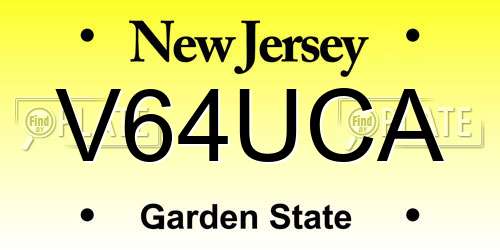 V64UCA New Jersey License Plate