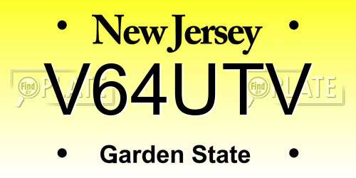 V64UTV New Jersey License Plate