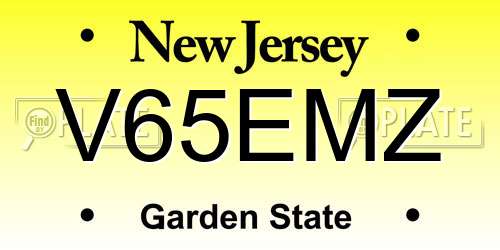 V65EMZ New Jersey License Plate