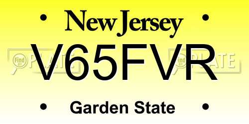V65FVR New Jersey License Plate
