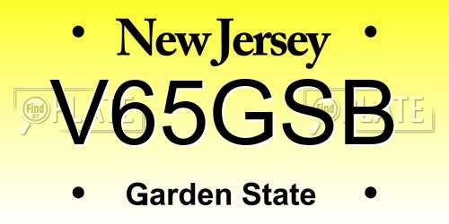 V65GSB New Jersey License Plate