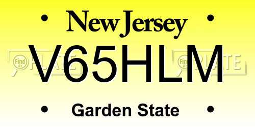 V65HLM New Jersey License Plate