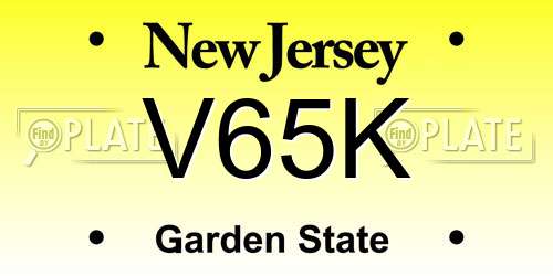 V65K New Jersey License Plate