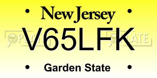 V65LFK New Jersey License Plate