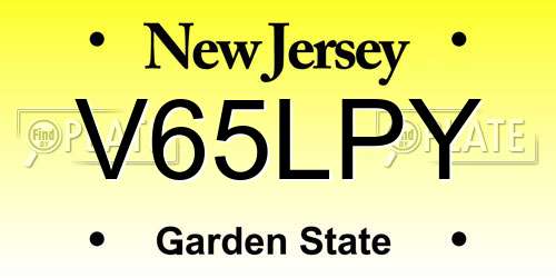 V65LPY New Jersey License Plate