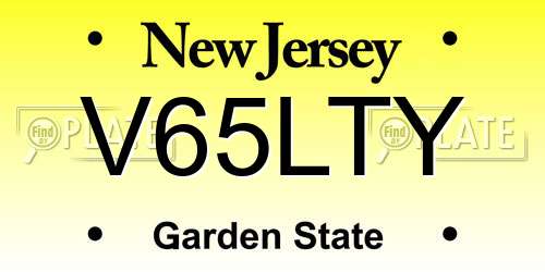 V65LTY New Jersey License Plate
