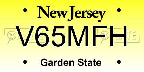 V65MFH New Jersey License Plate