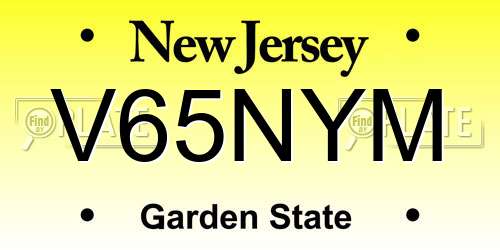 V65NYM New Jersey License Plate