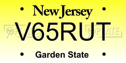 V65RUT New Jersey License Plate