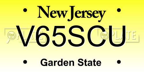 V65SCU New Jersey License Plate