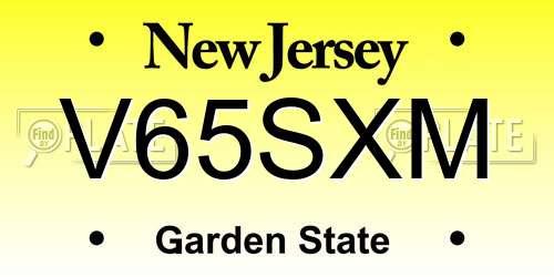 V65SXM New Jersey License Plate