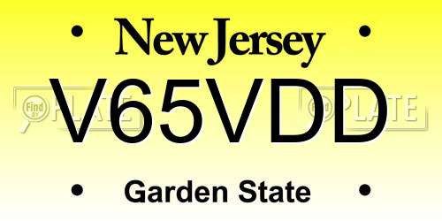 V65VDD New Jersey License Plate