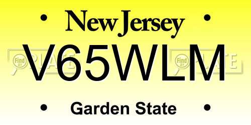 V65WLM New Jersey License Plate