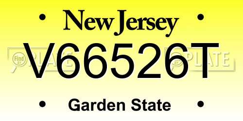 V66526T New Jersey License Plate