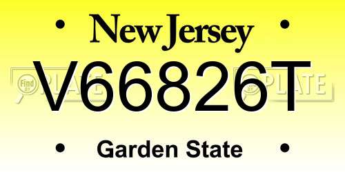 V66826T New Jersey License Plate