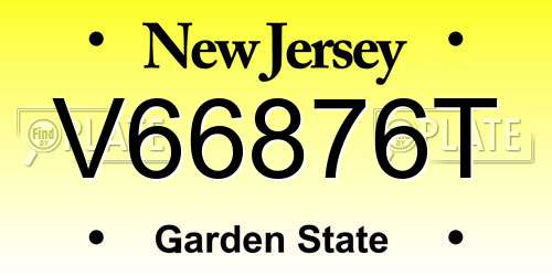 V66876T New Jersey License Plate